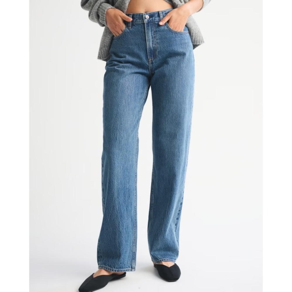Abercrombie & Fitch The Loose High Rise Jeans Women 31 12S Blue Medium Wash